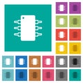 Integrated circuit square flat multi colored icons
