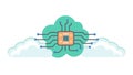 Integrated Cloud Microchip Icon, Advanced Data Processing, vector design Generative AI Royalty Free Stock Photo
