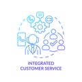 Integrated customer service blue gradient concept icon