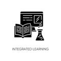Integrated learning black glyph icon Royalty Free Stock Photo
