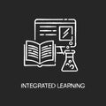 Integrated learning chalk white icon on black background