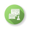 Integrated learning green flat design long shadow glyph icon