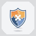 Integrated Security Solution Puzzle Shield Logo Royalty Free Stock Photo