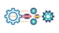 Integrated System Gears Icon: Workflow Automation Progress, vector design Generative AI Royalty Free Stock Photo