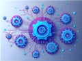 Integrated Technology System: Abstract Data Processing Network Royalty Free Stock Photo