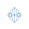 Integration, automation concept, vector icon