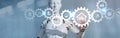 The integration of BIM and AI technology concept.