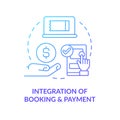 Integration of booking and payment blue gradient concept icon Royalty Free Stock Photo