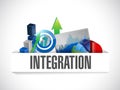 Integration business concept pocket illustration Royalty Free Stock Photo