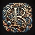 Integration of calligraphic letters or typographic elements that