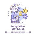 Integration ERP and MES multi color concept icon