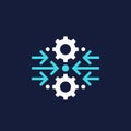 Integration, optimization icon with gears