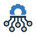 Integration, optimization, technology, gear, Artificial Intelligence icon