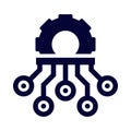 Integration, optimization, technology, gear, Artificial Intelligence icon