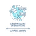 Integration with other software turquoise concept icon