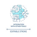 Integration with other tools turquoise concept icon Royalty Free Stock Photo