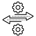 Integration process vector icon, technology illustration sign. setup symbol.