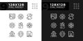 Integration of STEM programs pixel perfect linear icons set for dark, light mode