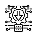 integration system line icon vector illustration