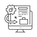 integration system line icon vector illustration