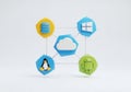 Integration of various operating systems and cloud services in a network environment Royalty Free Stock Photo