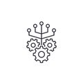 Integration vector line icon with gears