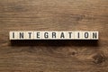 Integration - word concept on building blocks, text Royalty Free Stock Photo