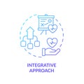 Integrative approach blue gradient concept icon