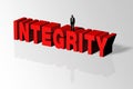 Integrity Concept Illustrated by Integrity Word and Person, 3D R