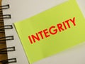 Integrity, Motivational Words Quotes Concept Royalty Free Stock Photo