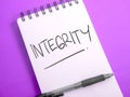 Integrity, Motivational Words Quotes Concept Royalty Free Stock Photo