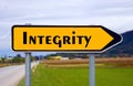 Integrity sign board. Royalty Free Stock Photo