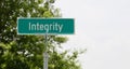 Integrity Street Sign