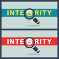 Integrity word with magnifier concept Royalty Free Stock Photo