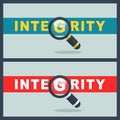 Integrity word with magnifier concept