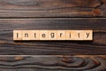 Integrity word written on wood block. integrity text on table, concept Royalty Free Stock Photo