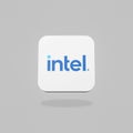 Intel App Icon on Flat Gray Background