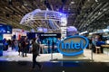 Intel company stand interior on exhibition Cebit 2017 in Hannover Messe, Germany