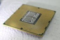 Intel processor cpu close-up for computer Royalty Free Stock Photo