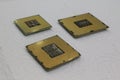 Intel processor cpu close-up for computer Royalty Free Stock Photo