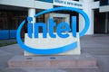 Intel Sign at Corporate Headquarters. Royalty Free Stock Photo