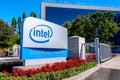 Santa Clara, California, USA May 31st 2022 Intel sign located in front of the entrance to the offices and museum located in Silico