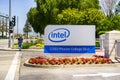 Intel sign located in front of the entrance to the offices and museum located in Silicon Valley