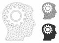 Intellect Gear Vector Mesh Network Model and Triangle Mosaic Icon Royalty Free Stock Photo