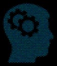 Intellect Gears Collage Icon of Halftone Circles