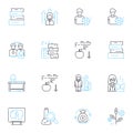 Intellectual curiosity linear icons set. Inquiry, Learning, Exploration, Discovery, Wonder, Investigation, Quest line