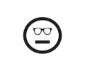 Intellectual emoticon smart intelligent clever sign smile symbol