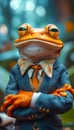 Intellectual frog in suit presenting a scholarly vibe Royalty Free Stock Photo