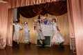 Intellectual game brain-ring and entertaining concert of schoolchildren in a rural school in Kaluga region in Russia.