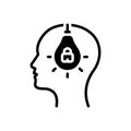 Black solid icon for Intellectual, mental and cerebral